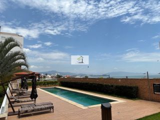 Lindo apartamento de 2 quartos com sacada gourmet e vista para o mar no Estreito