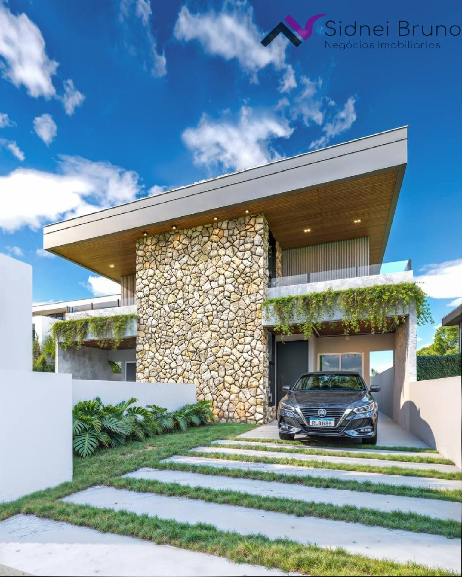 Sobrados de alto padrão contemporâneo.