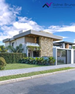 Sobrados de alto padrão contemporâneo.