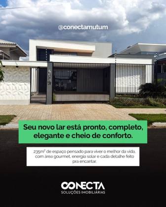 CASA ALTO PADRÃO (4 Quartos sendo 1 Suíte) - PARQUE DOS INGÁS - NOVA MUTUM/MT