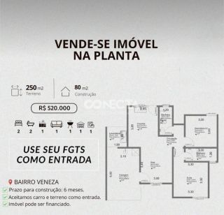 Casa na planta  Para Vender  bairro Residencial Veneza em Nova Mutum MT