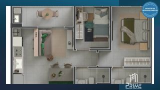 RESERVA ALDEPRIME 2/4 COM SUITE E VARANDA