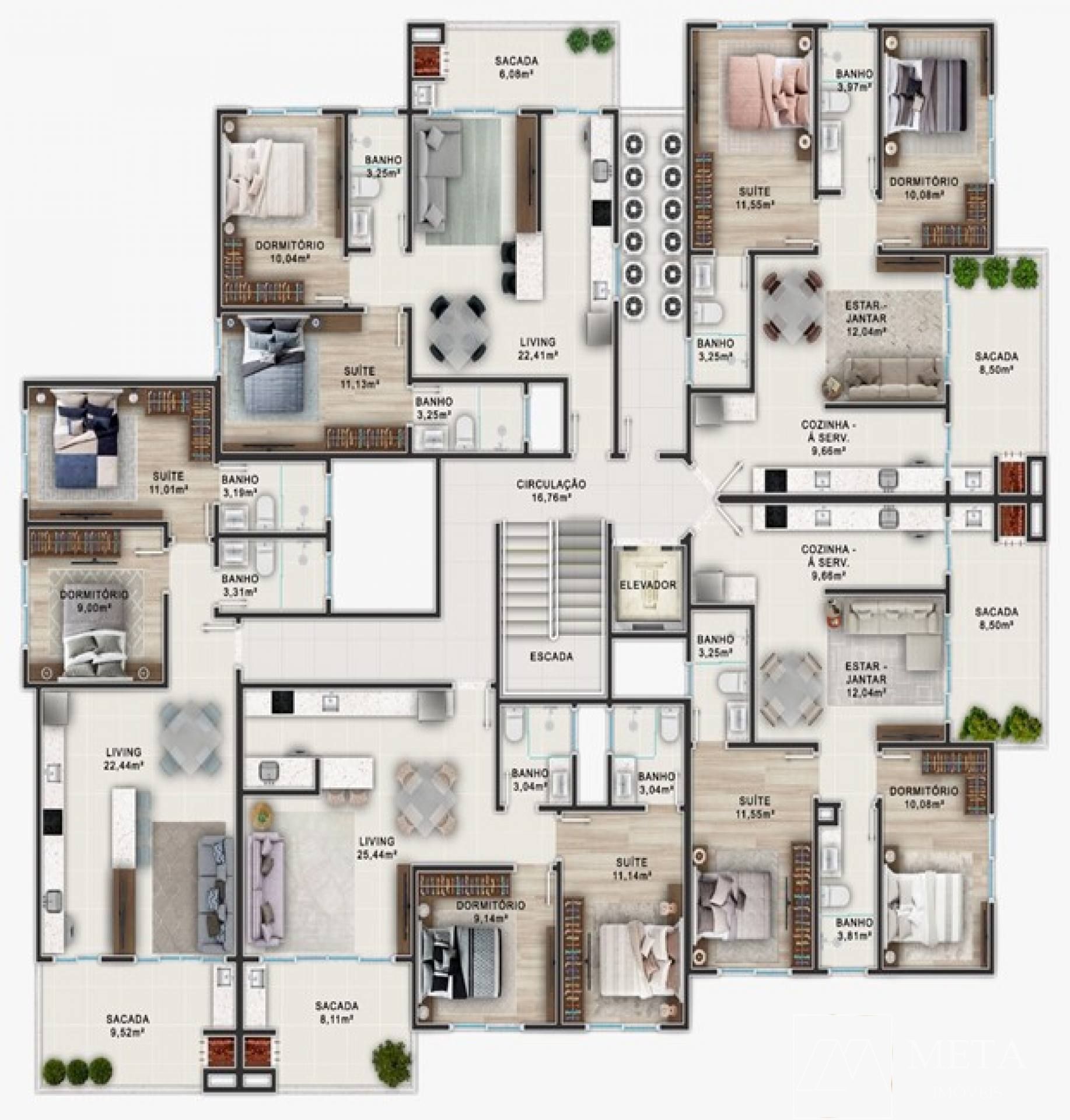 Apartamentos de 2 dormitórios na Praia da Pinheira - RESIDENCIAL MIAMI BEACH - Palhoça