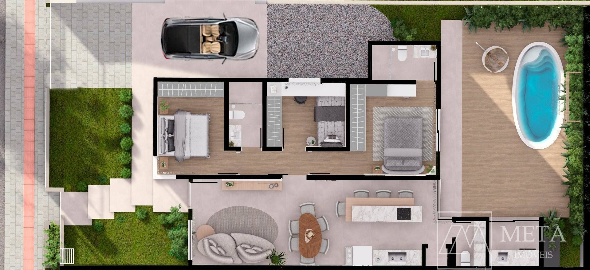 Casa de Alto padrão com 2 dormitórios na Bela Vista - Palhoça