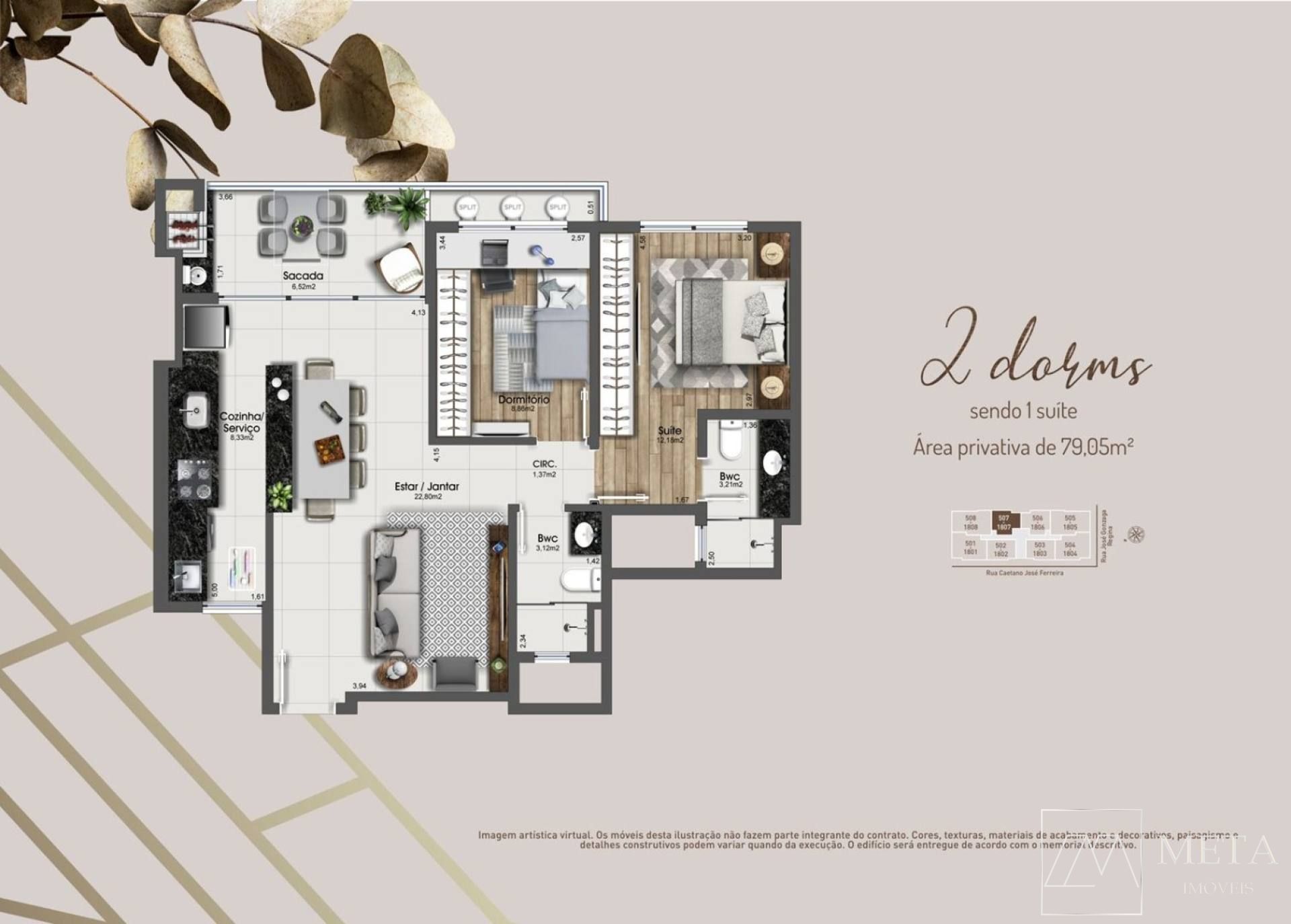Lançamento de 2 Dormitórios (1 Suíte) no Kobrasol – Lyon Residence – São José/SC