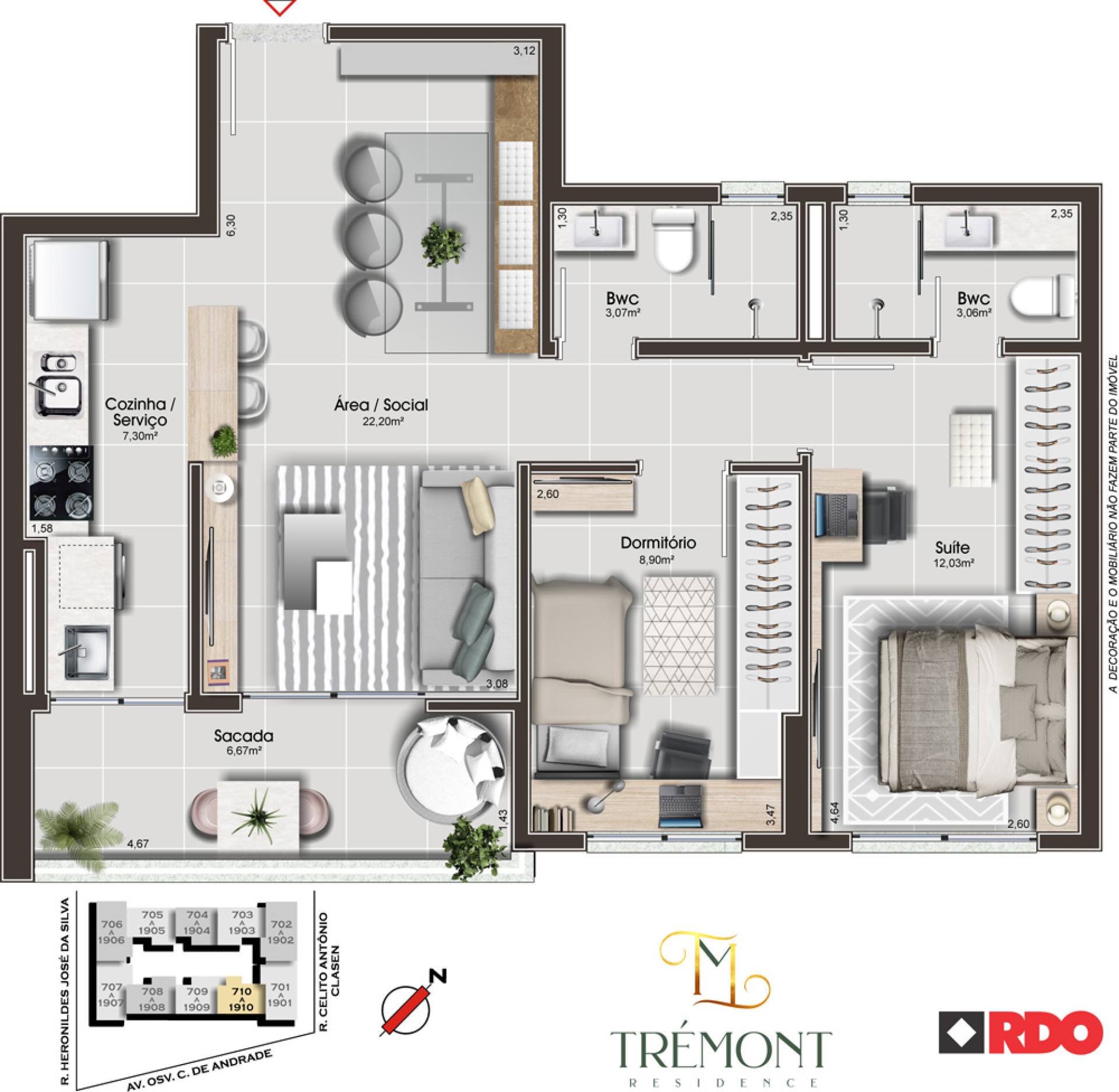 Lançamento de 2 Dormitórios (1 Suíte) na Floresta – Trémont Residence – São José/SC