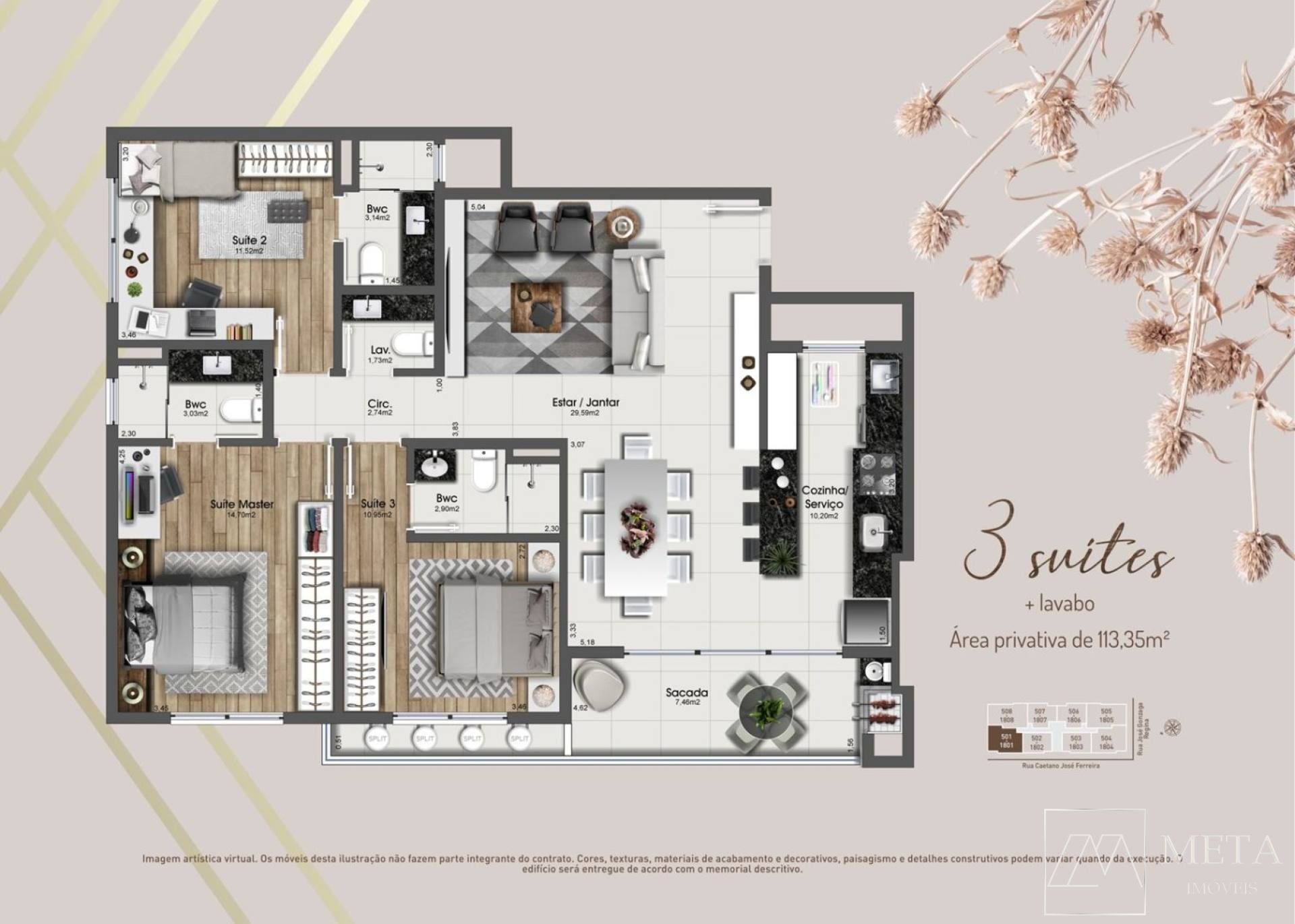 Lançamento de 3 Suíte no Kobrasol – Lyon Residence – São José/SC