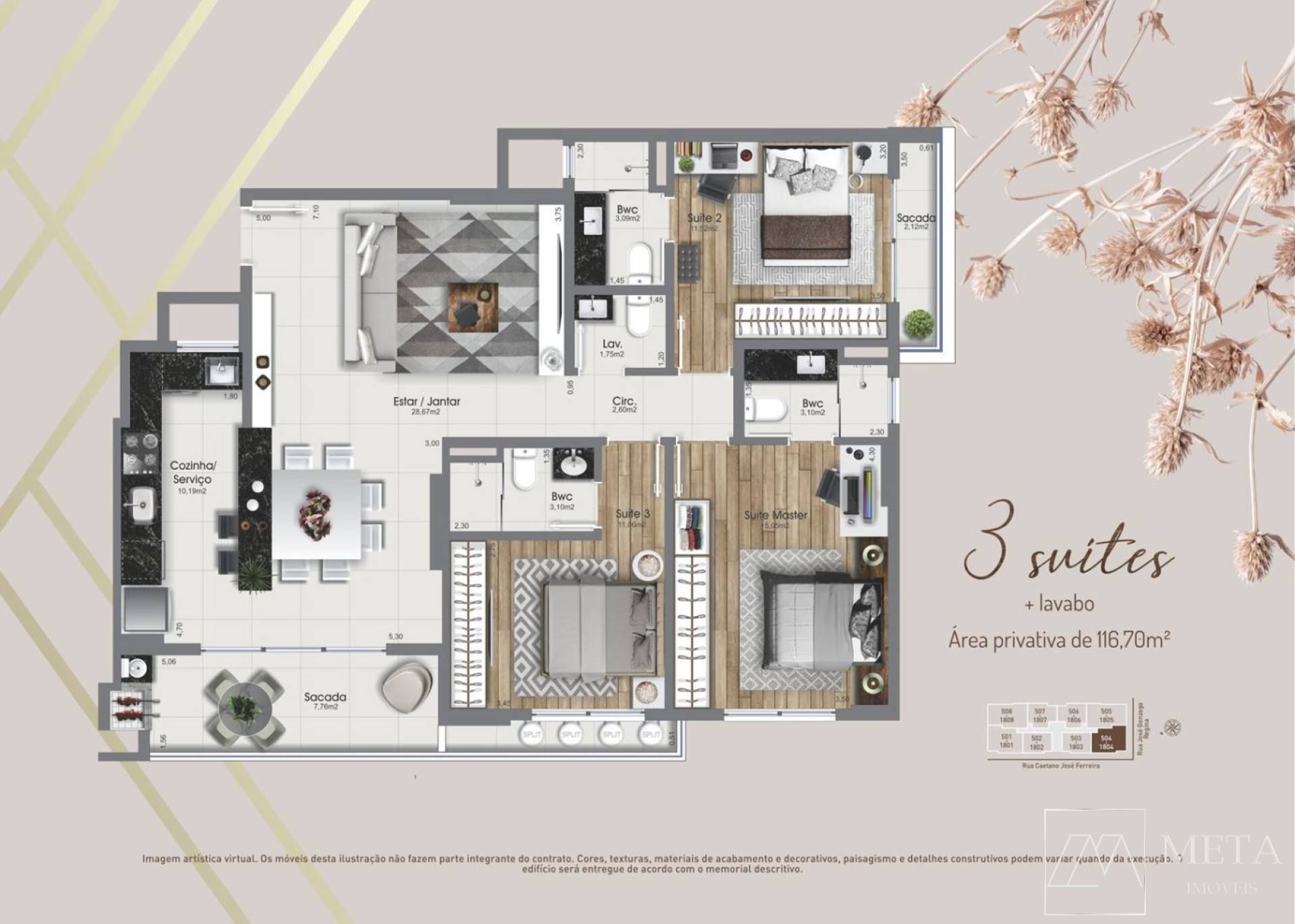 Lançamento de 3 Suíte no Kobrasol – Lyon Residence – São José/SC