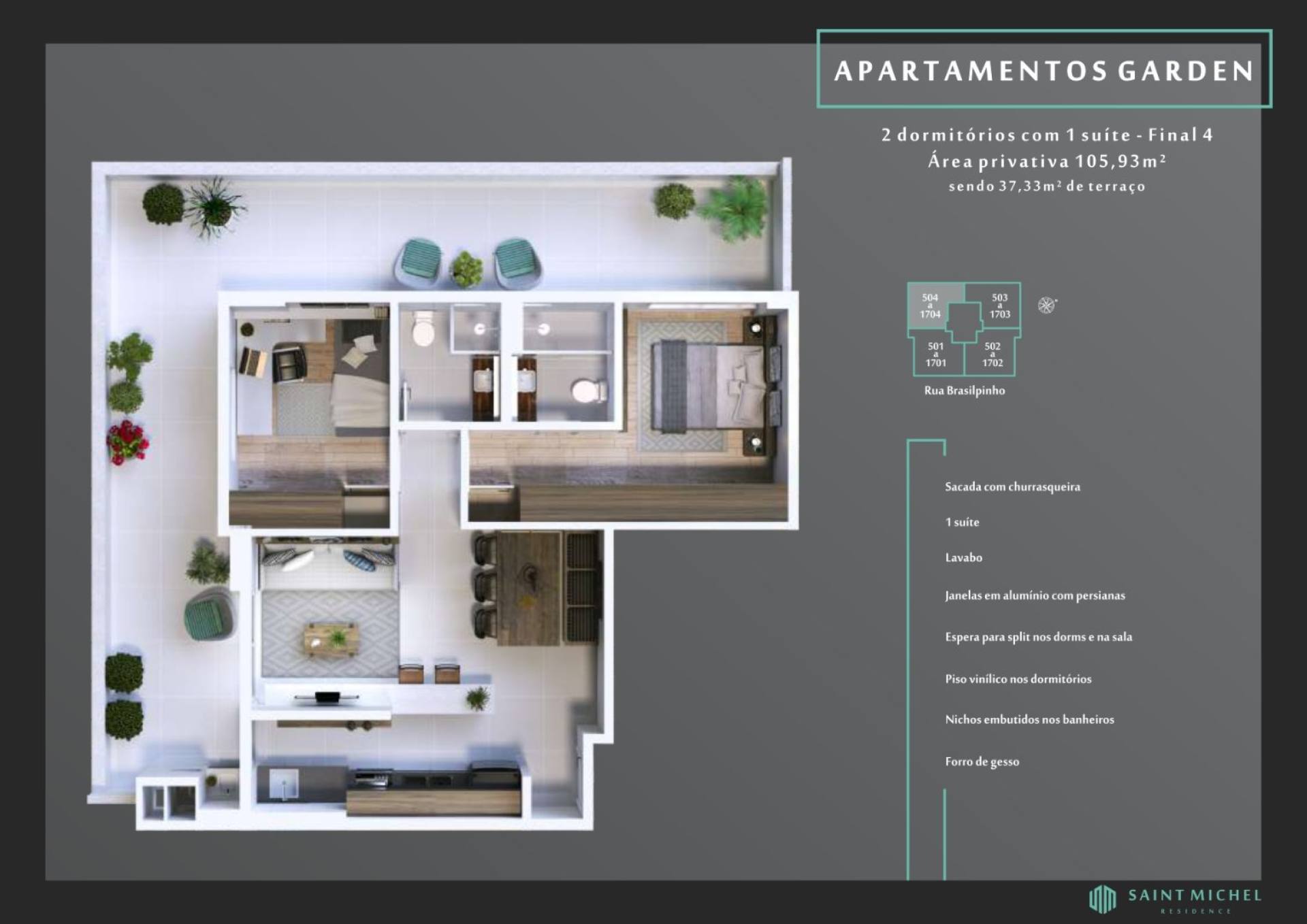 Lançamento de 2 dormitórios (1 Suíte) no Kobrasol – Saint Michel – São José/SC