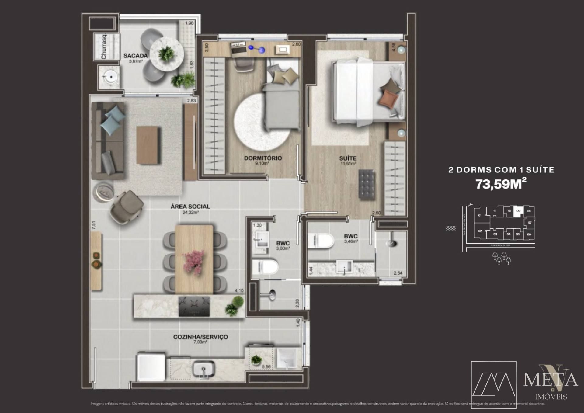 Lançamento de 2 dormitórios (1 Suíte) no Estreito – Villa Vauban – Florianópolis/SC