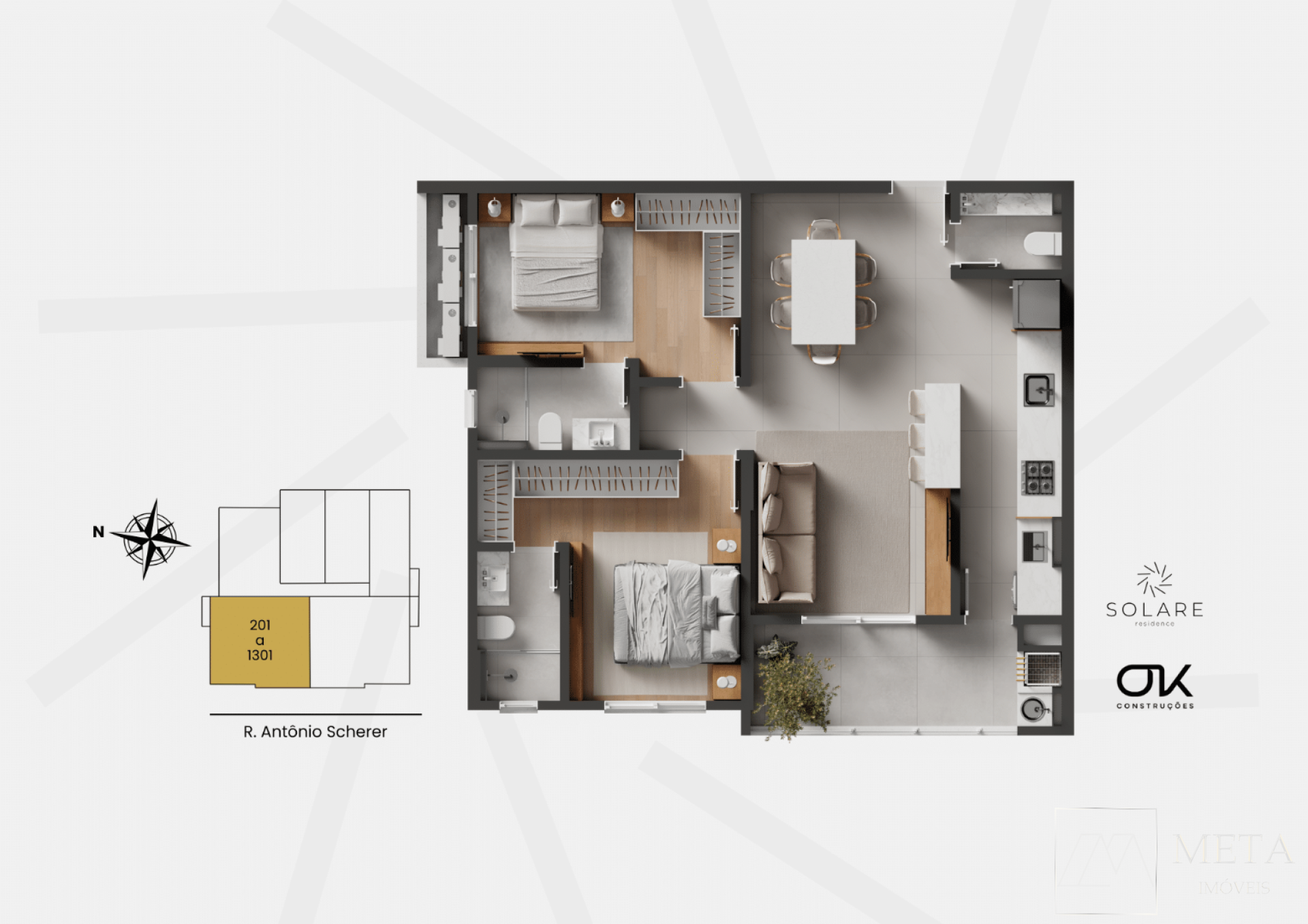 Lançamentos de Studios - Solare Residence no Kobrasol - São José/SC
