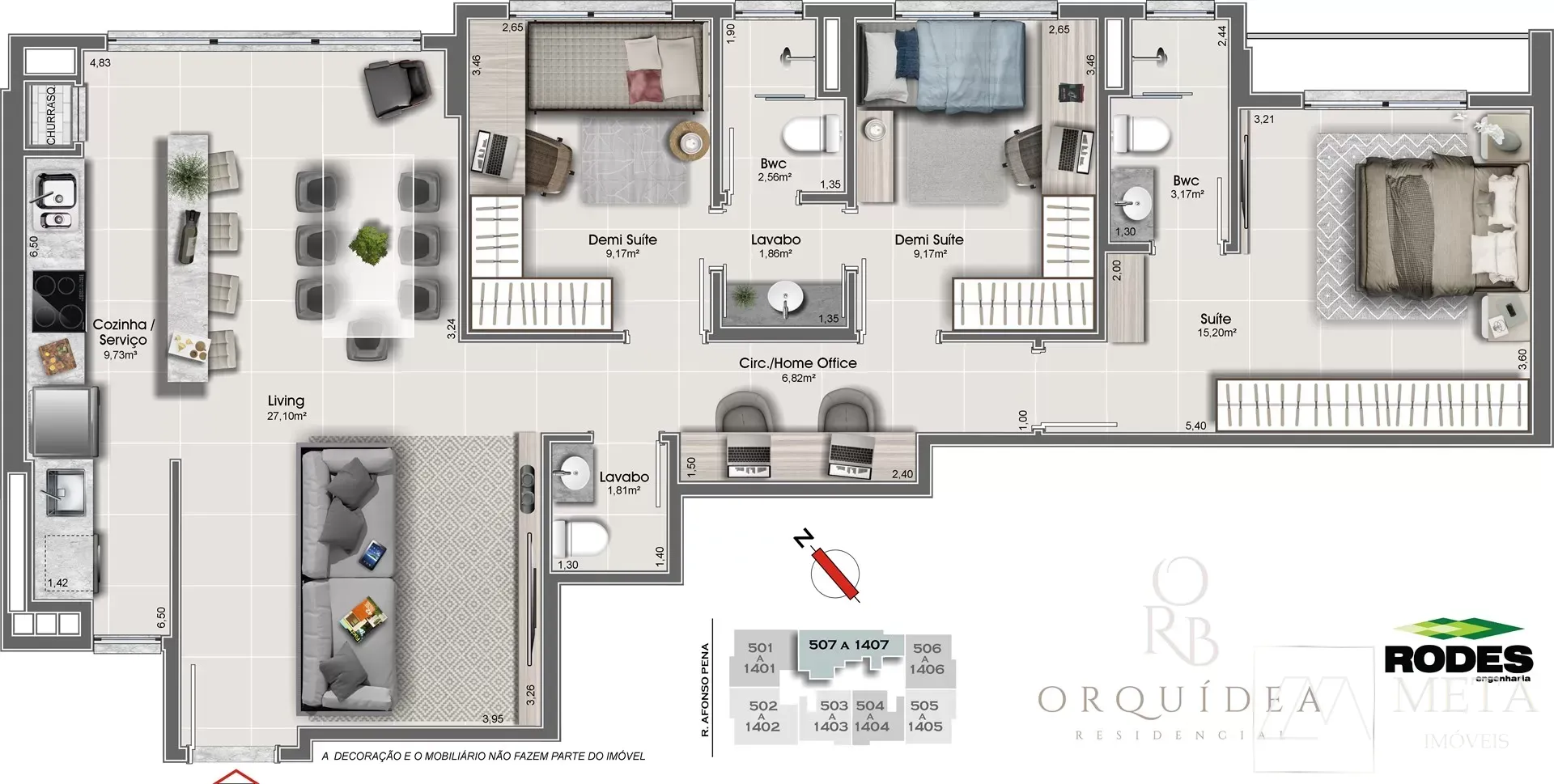 Apartamento de 3 Dormitórios (1 Suíte) no Estreito - ORQUÍDEA & ROSA BRANCA - Florianópolis/SC