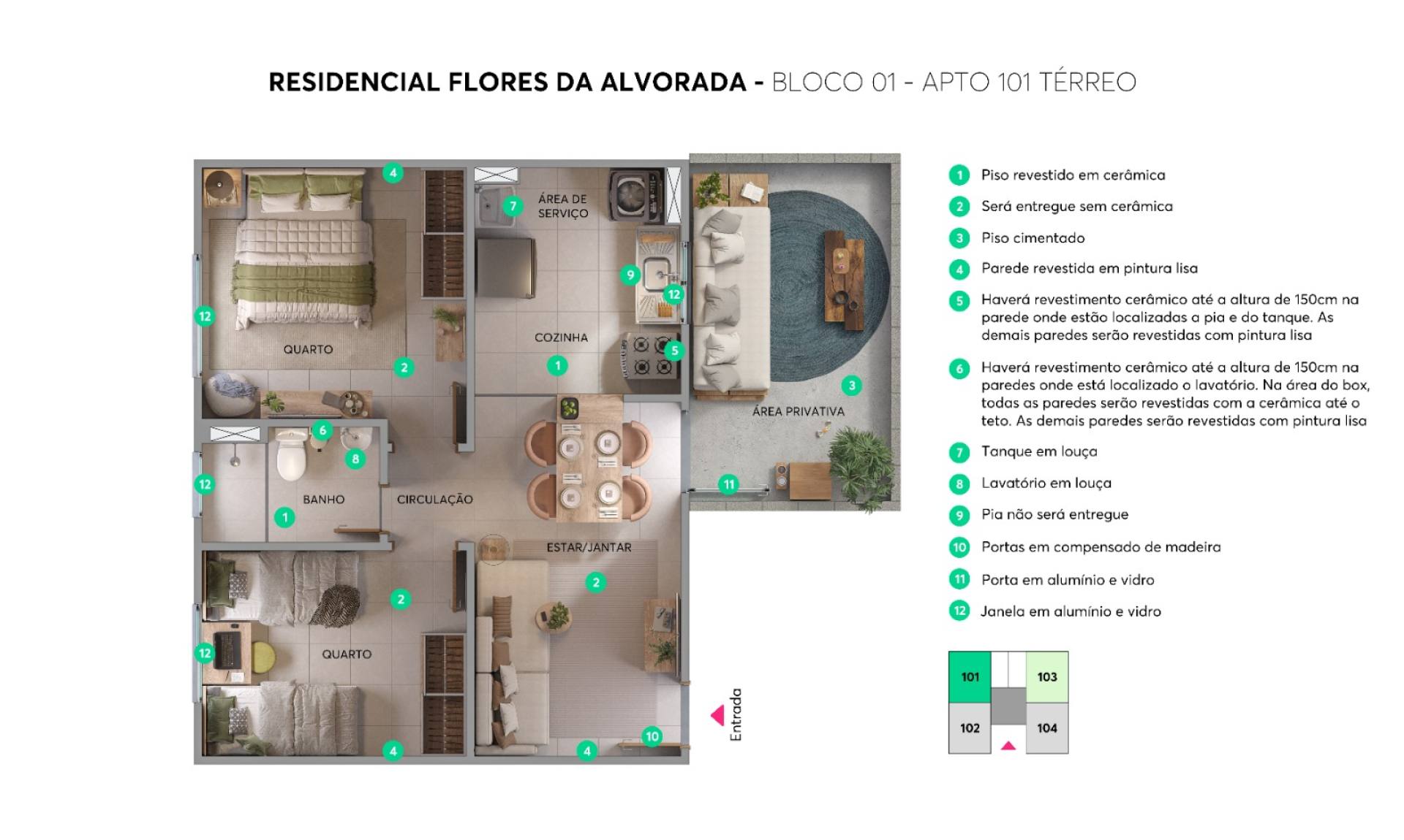 Apartamento de 2 Dormitórios Garden - Flores da Alvorada - Palhoça/SC