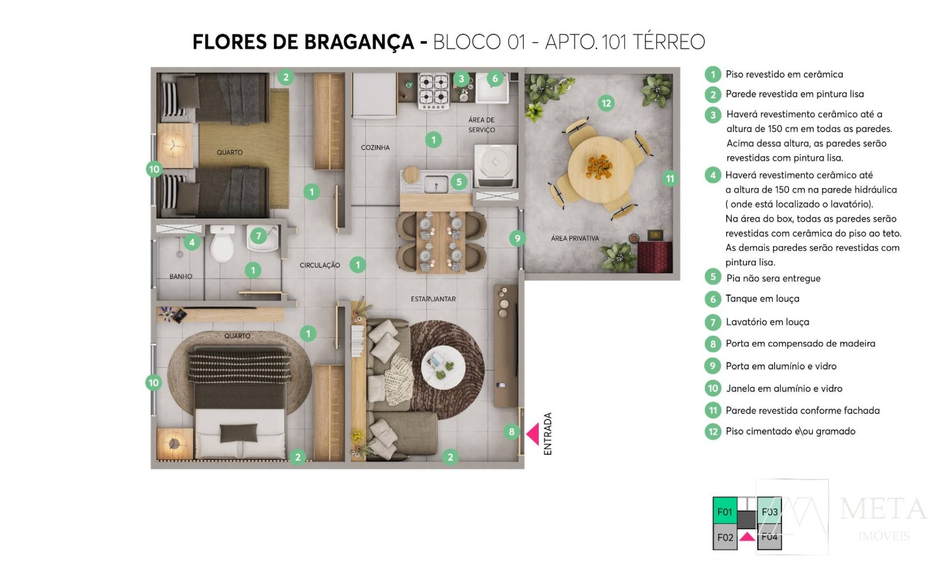 Apartamento Garden 2 dormitórios em Forquilhas - FLORES DE BRAGANÇA - São José/SC