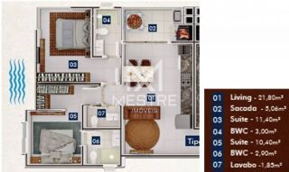 APARTAMENTO DE 2 SUÍTES À VENDA - VISTA MAR!