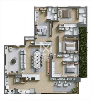 APARTAMENTO DE 4 SUÍTES, 3 VAGAS À 70M DO MAR!