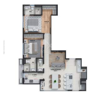APARTAMENTO 2 SUÍTES ANDAR ALTO PARA VENDA EM BALNEÁRIO PEREQUÊ