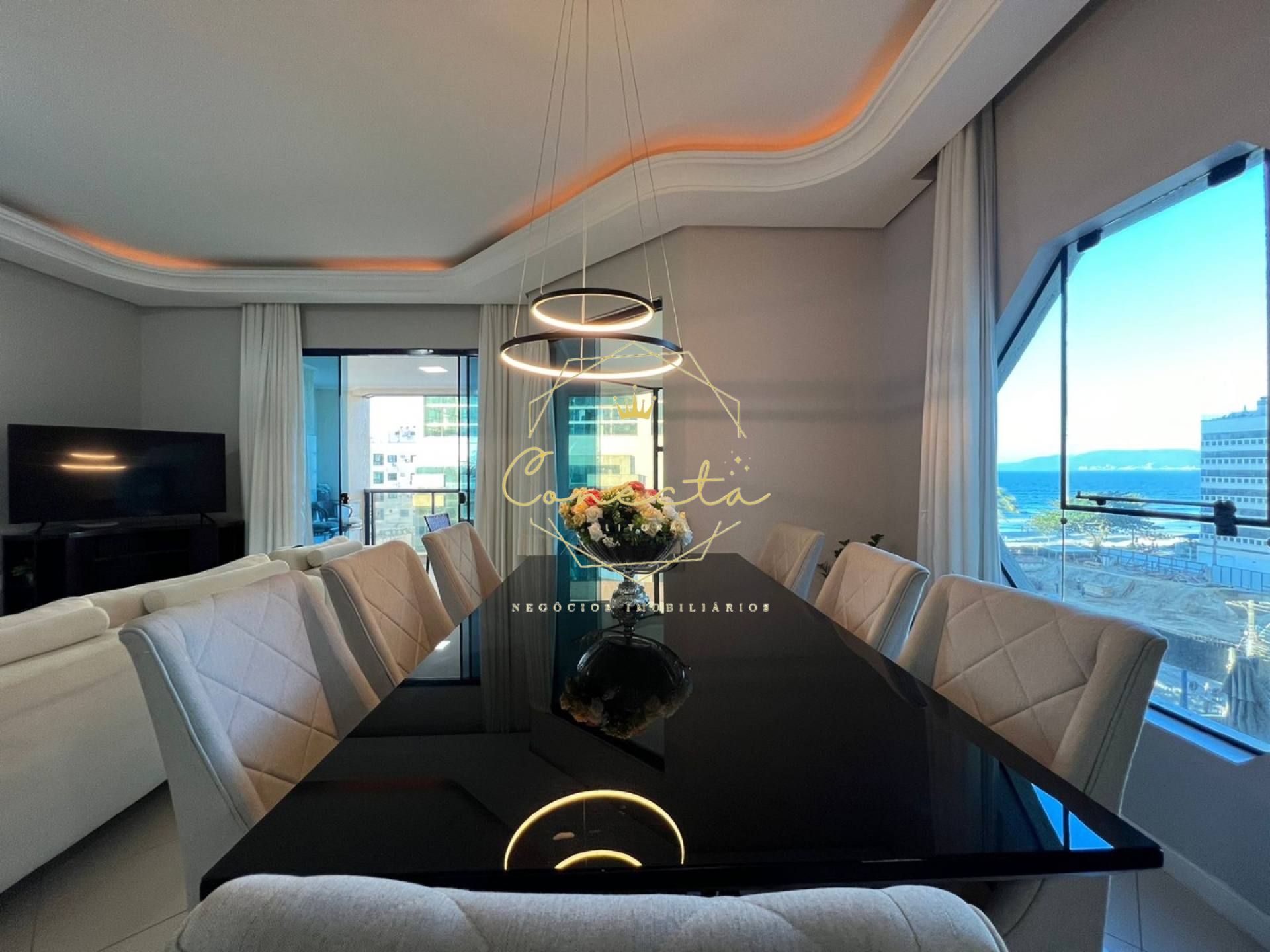 Apartamento mobiliado a venda em itapema, frente avenida, 4 suítes, 2 vagas