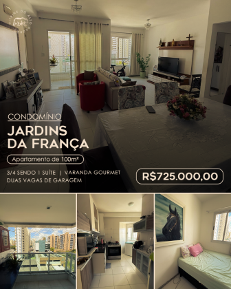 Jardins da França – Apartamento de 3/4 com suíte e varanda gourmet