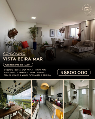 Vista beira mar / leste / 107 metros ..