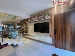 Belíssima casa duplex, nova (2 anos de construção), nascente, com 155 m², localizada em condomínio fechado, na melhor região de Vilas do Atlântico / Lauro de Freitas.