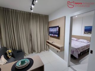 BLUE BARRA - 1/4 Mobiliado com 30m² | Andar Alto