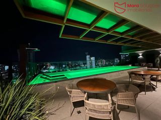 BLUE BARRA - 1/4 Mobiliado com 30m² | Andar Alto