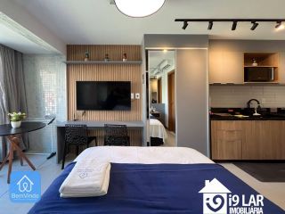 Conforto e Sol da Manhã na Barra: Invista neste Studio Nascente e Mobiliado no ZN Barra