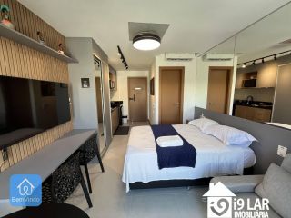 Conforto e Sol da Manhã na Barra: Invista neste Studio Nascente e Mobiliado no ZN Barra