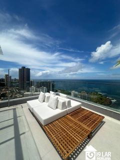 Apartamento 2 suítes na Barra com vista mar, andar alto e 2 vagas no Signature