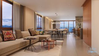 Apartamento Frente Mar 4 suítes Meia Praia em Itapema