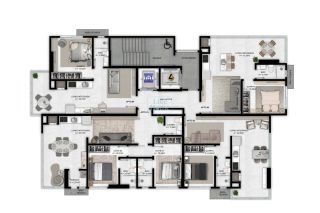 Apartamento 1 dormitório Flat Balneário Perequê Porto Belo