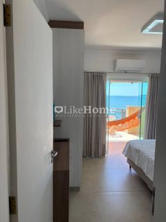 Cobertura duplex frente mar para temporada em Meia Praia, Itapema, terraço com churrasqueira, 4 dormitórios, até 12 pessoas