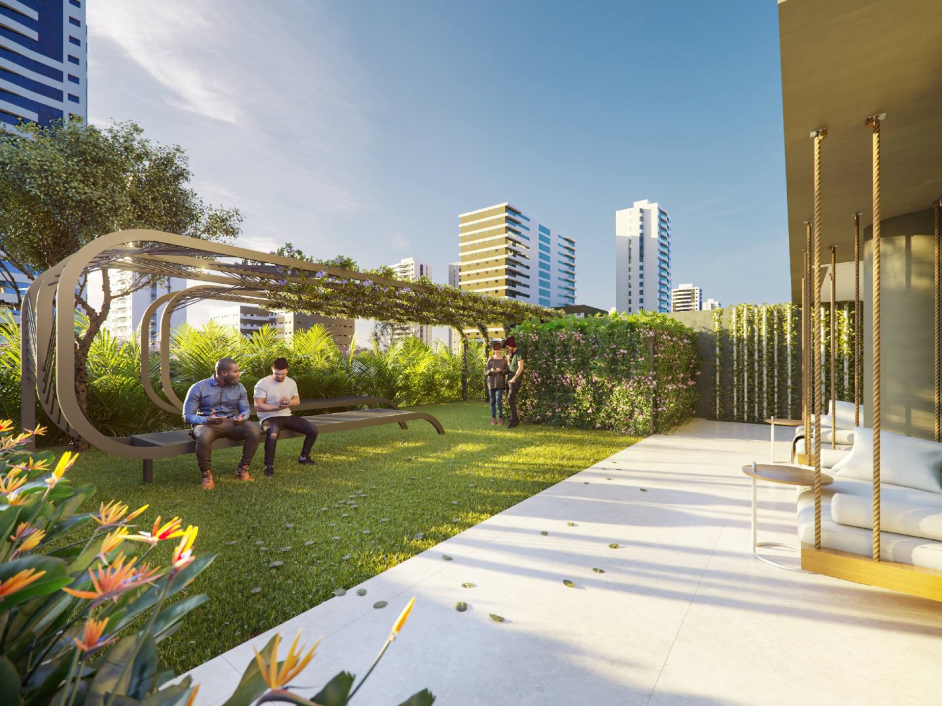 Apartamentos com varanda nas proximidades do Parque Parahyba II  e 435m da praia do Bessa