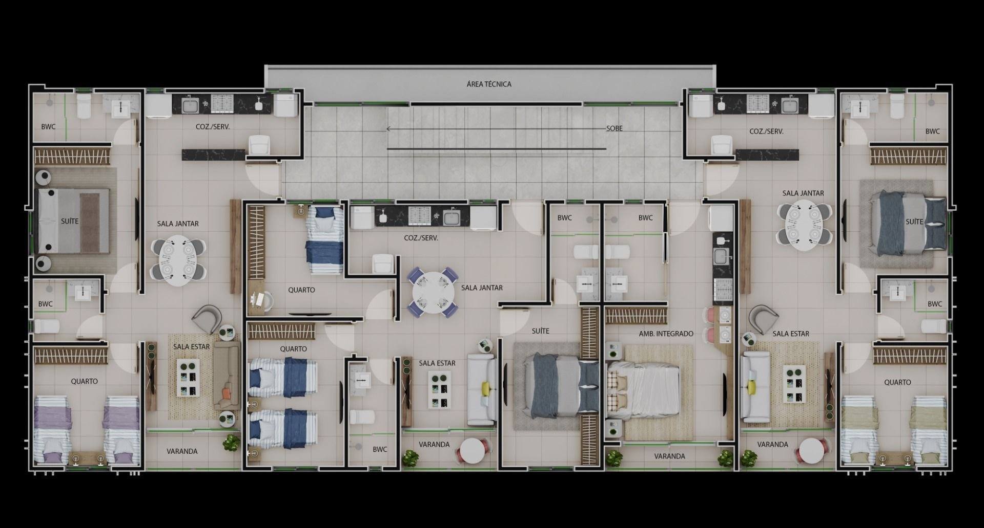 Apartamento térreo sem área privativa nas proximidades do Parque Linear Parahyba 2 e 4 no bairro do Aeroclube / Bessa