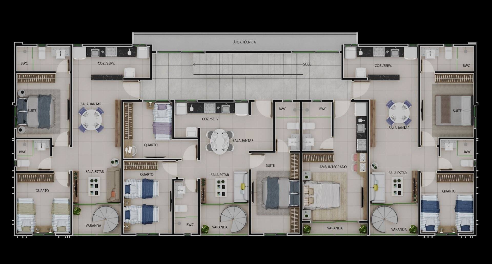 Apartamento térreo sem área privativa nas proximidades do Parque Linear Parahyba 2 e 4 no bairro do Aeroclube / Bessa