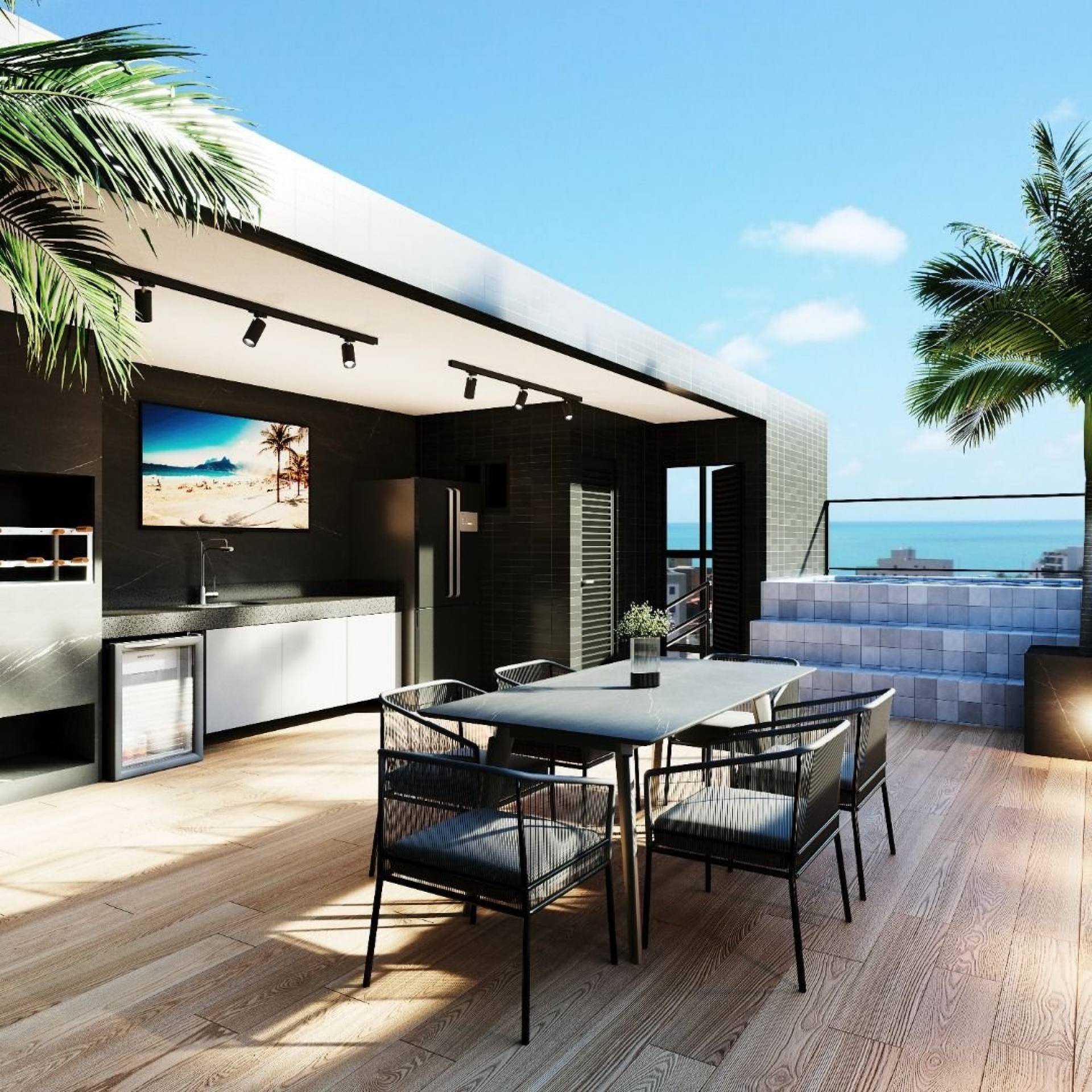 Cobertura Duplex com jacuzzi privativa com vista para o mar da praia do Bessa
