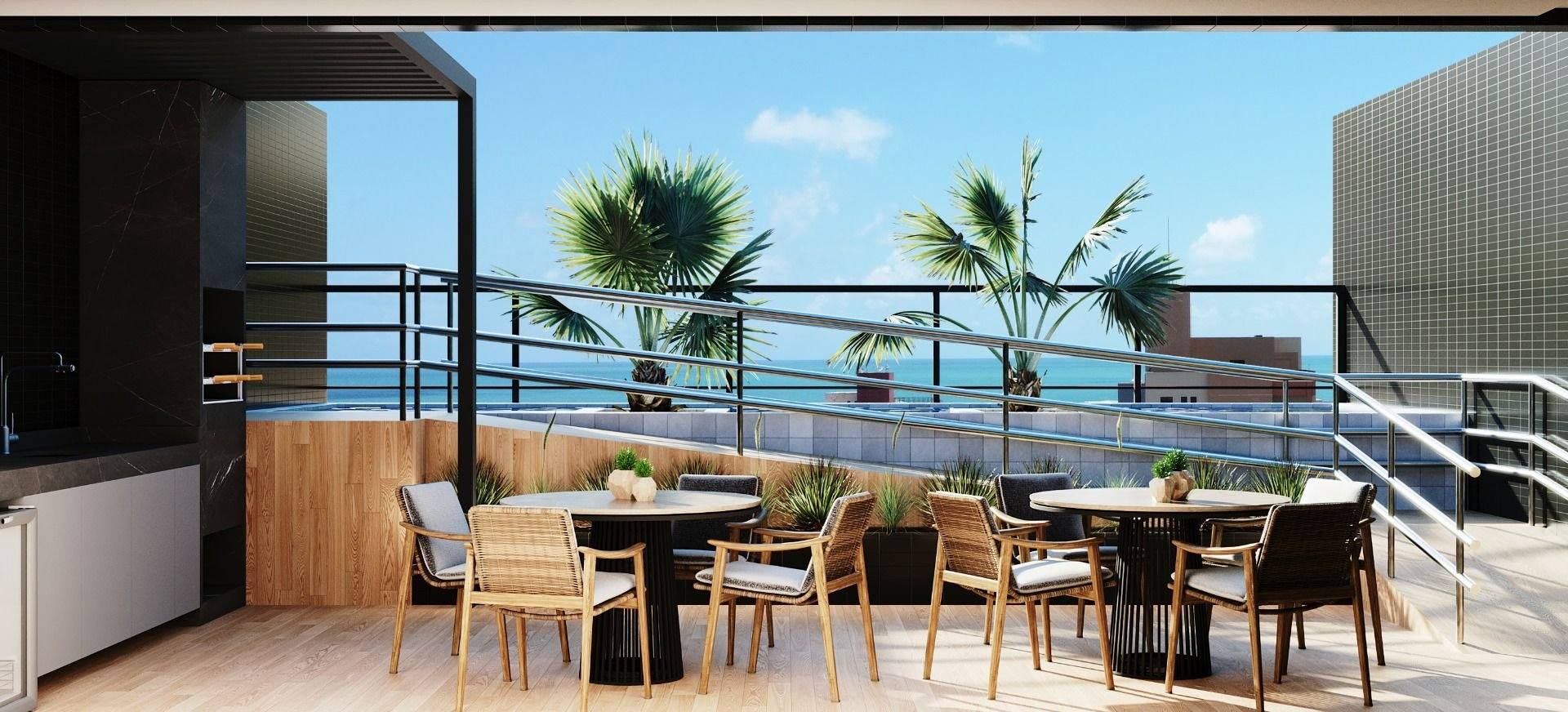Cobertura Duplex com jacuzzi privativa com vista para o mar da praia do Bessa