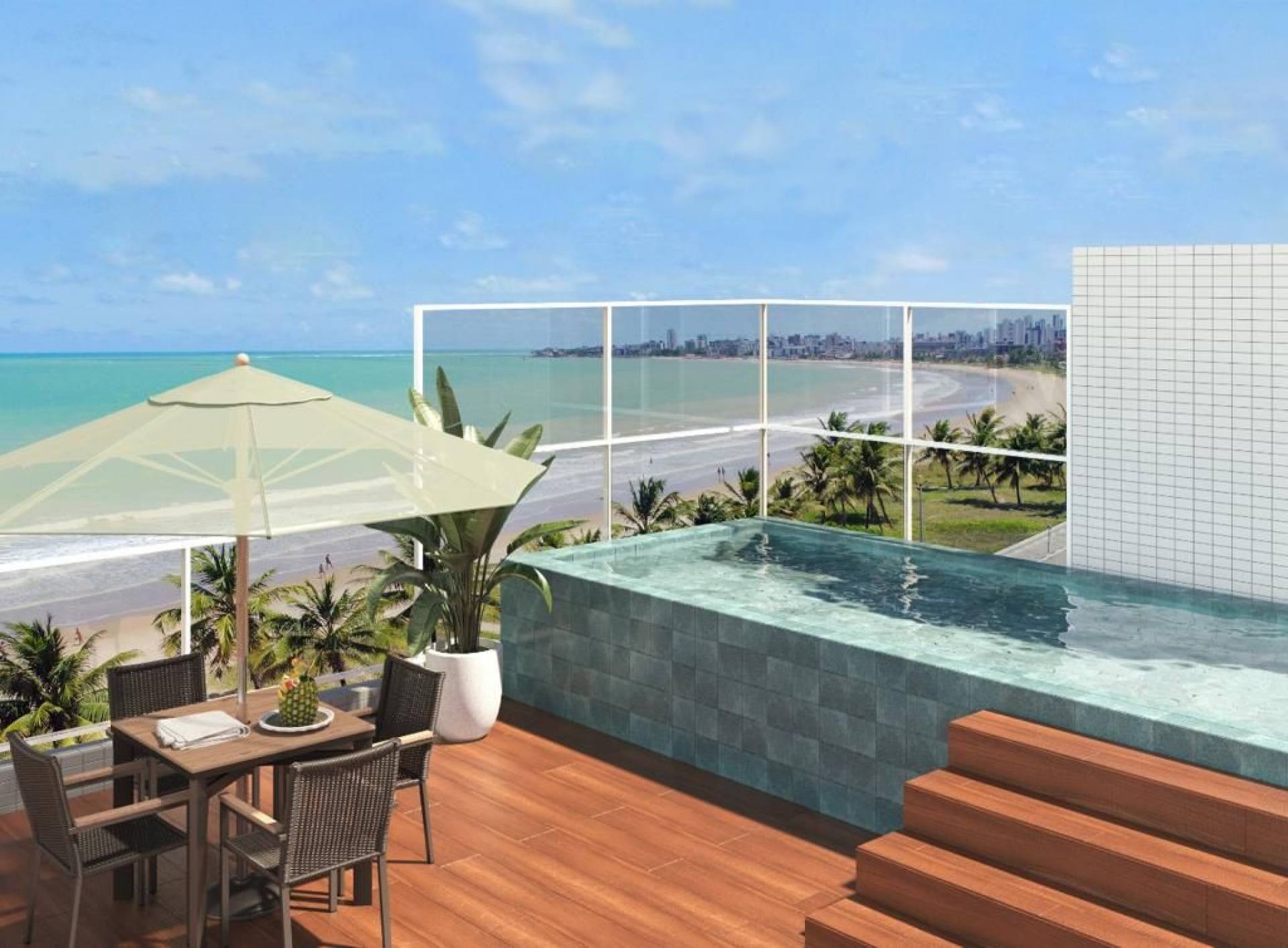 Flats Studio a beira-mar da Praia de Intermares