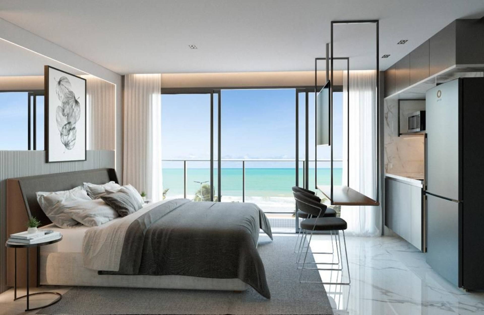 Flats Studio a beira-mar da Praia de Intermares