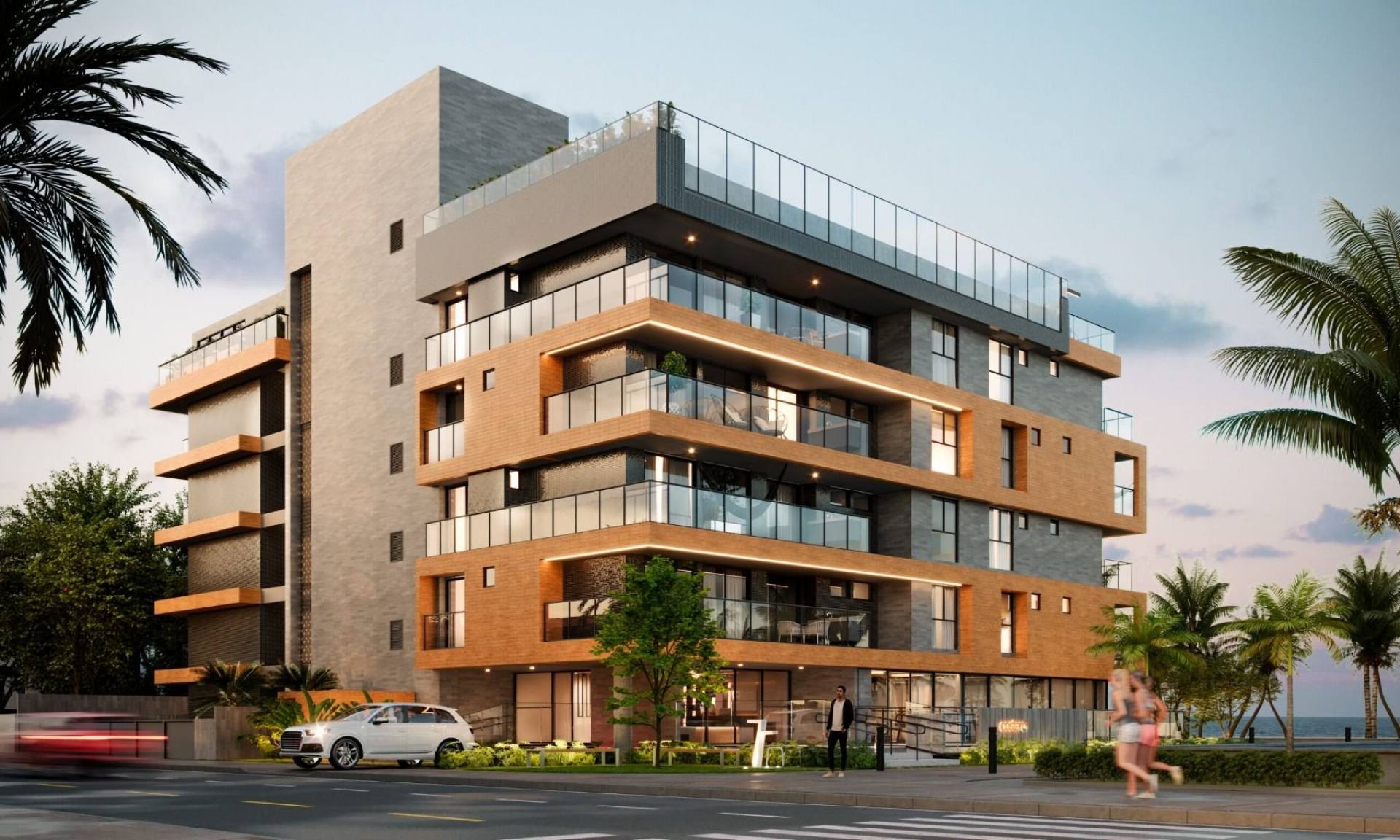 Apartamentos térreo com área privativa na beira mar da Praia de Intermares