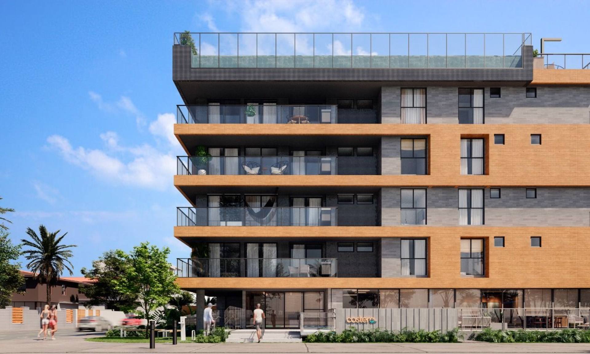 Apartamentos térreo com área privativa na beira mar da Praia de Intermares