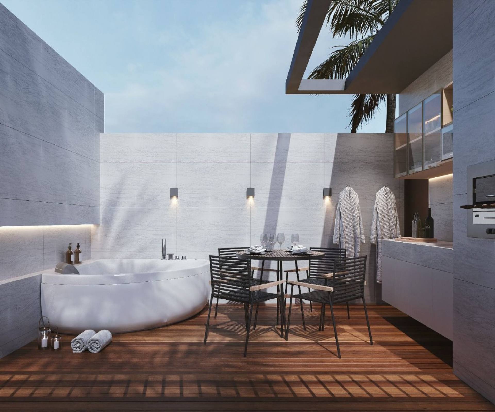 Flat a 100 metros da praia, com área externa, no Jardim Oceania