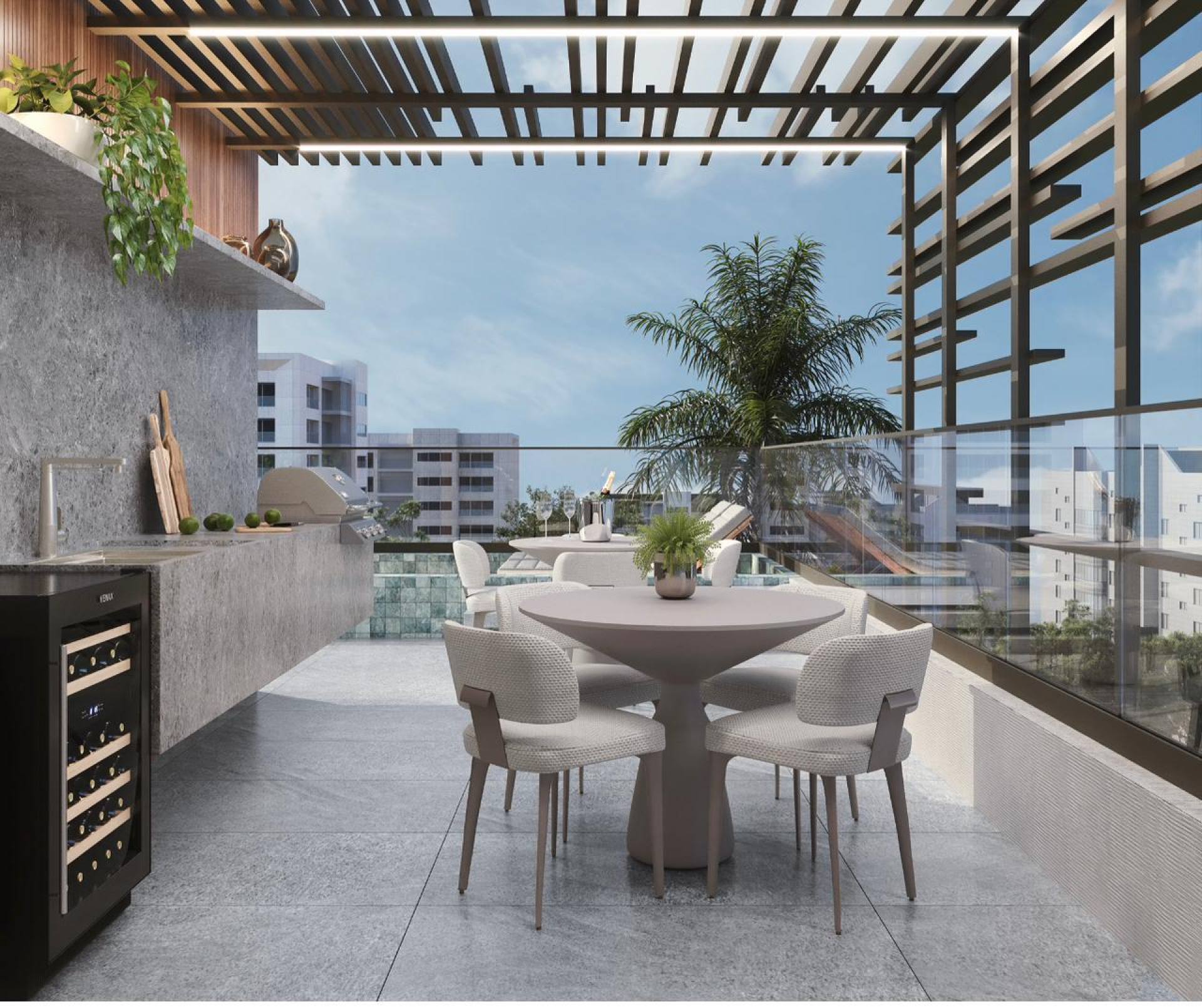 Flat a 100 metros da praia, com área externa, no Jardim Oceania