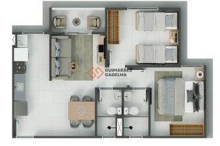 Apartamento Para Vender com 2 quartos 1 suítes no bairro Lagoa Redonda em Fortaleza