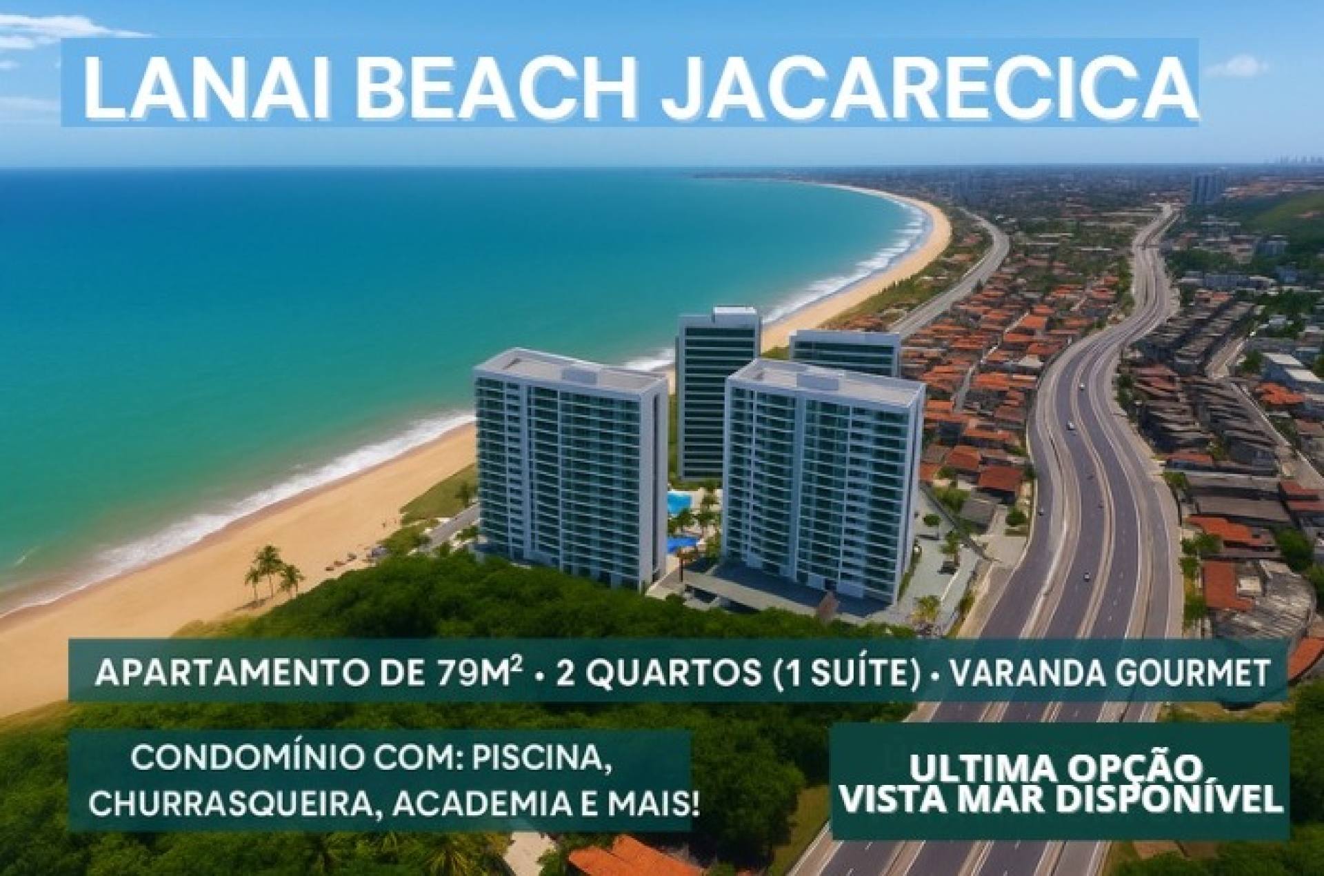 Apartamento 2 quartos com vista mar Jacarecica
