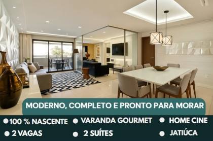 Apartamento nascente com 118m², 2 suítes e varanda gourmet mobiliada – alto padrão e conforto completo!