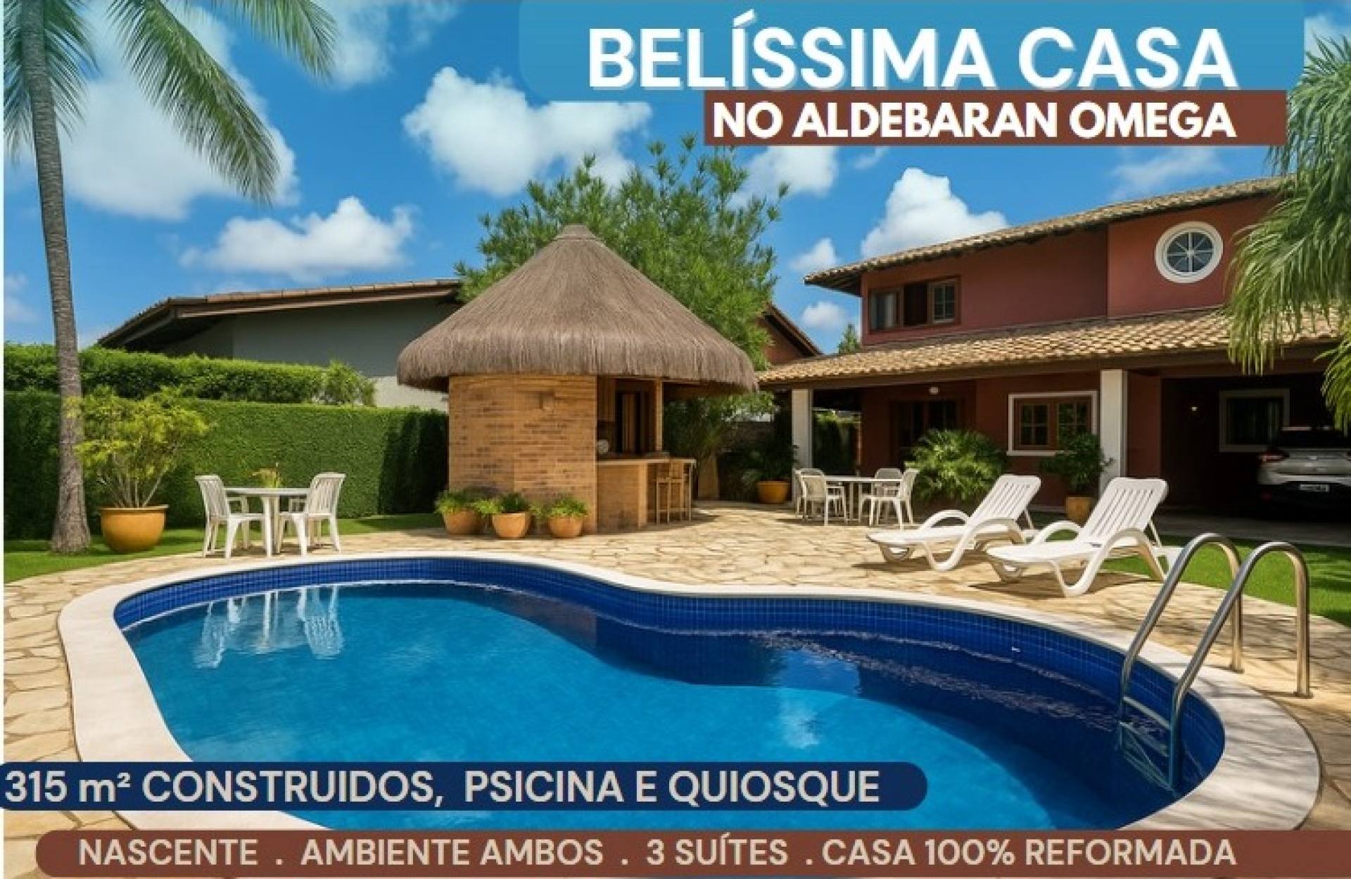 Casa 3 suítes no Aldebaran Omega