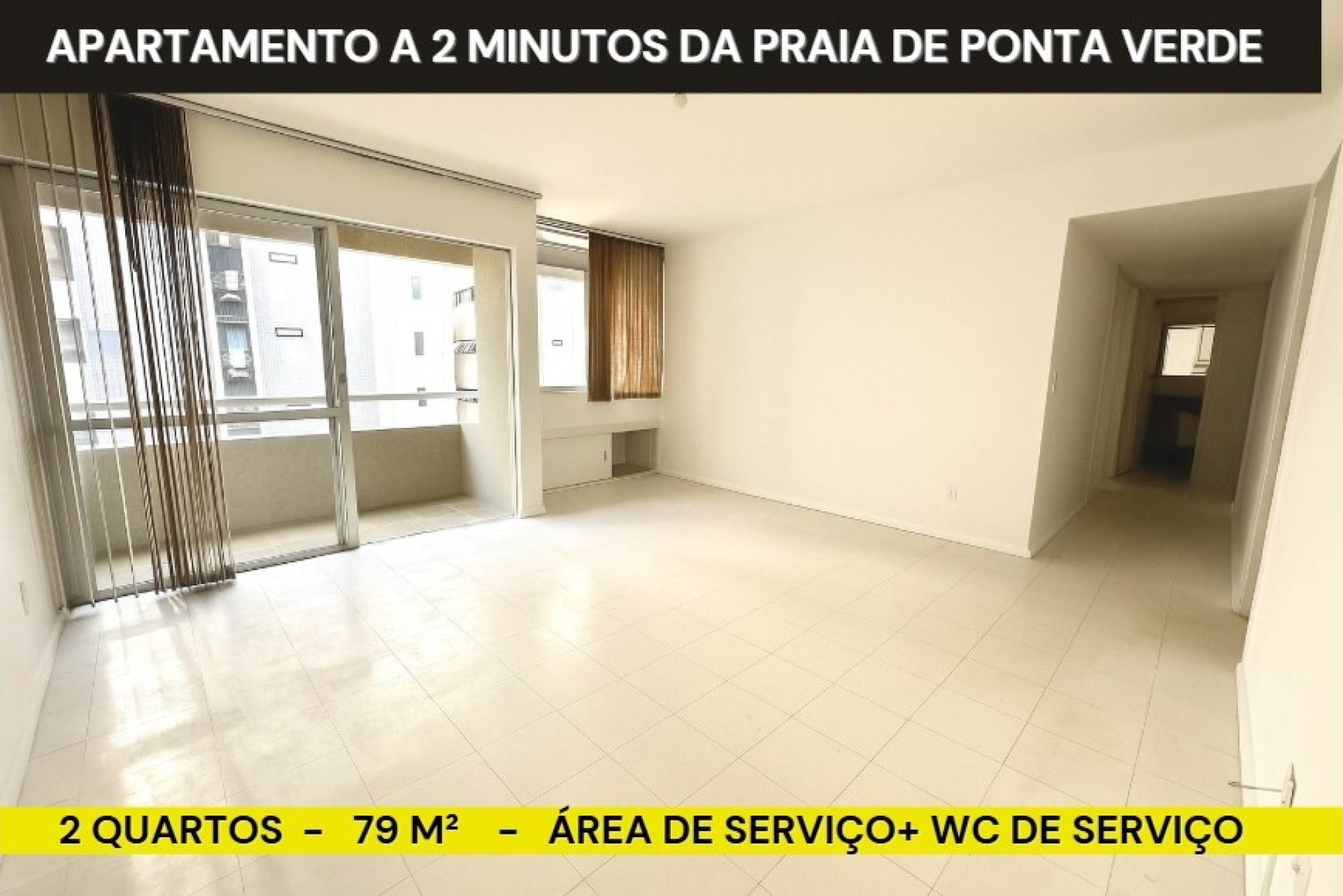 Apartamento a 2 minutos da praia de Ponta Verde