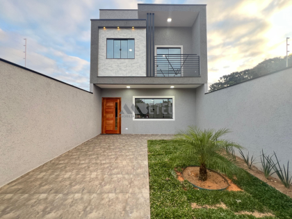 SOBRADO COM 4 QUARTOS – SUÍTE COM HIDRO – FAZENDA RIO GRANDE / PR